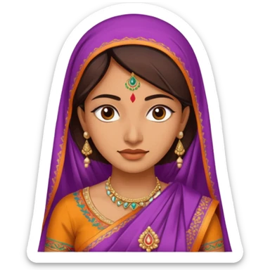 i need an indian in a sari just a face closeup sticker