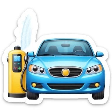 car wash with automatic car wash machine and car sticker