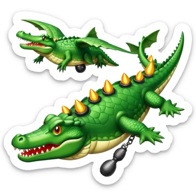 Cocodrilo volando con bombas sticker