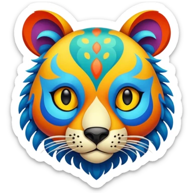 Colorful La creatura abstract animalia  sticker