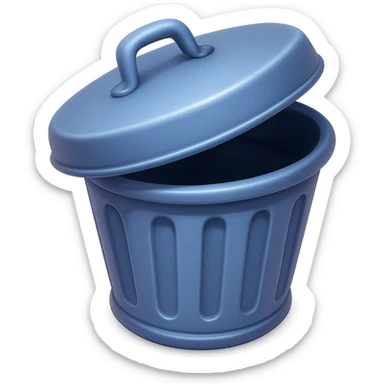 Draw a Pixar-style trash can. The view should be at an angle, as in the reference. Do not use the face, eye, and mouth. sticker