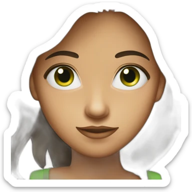 Fille brune avec yeux vert sticker