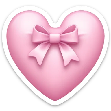 Light pink heart with bow sticker