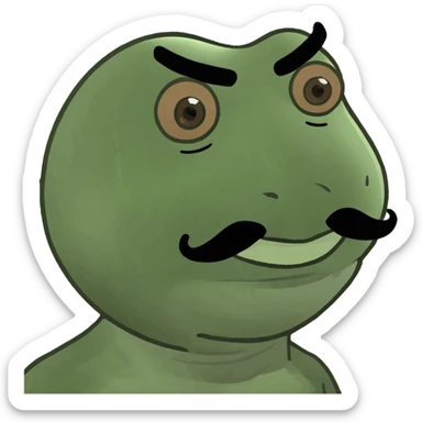 Brown mustache and tan skin sticker