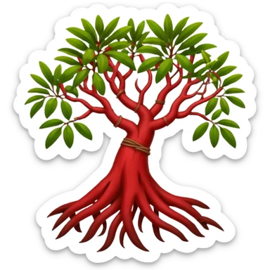 cut red mangrove and cut roots sticker