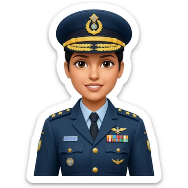 Indian air force officer female sticker