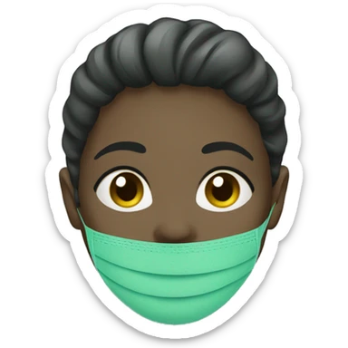 face mask beauty with dark green color sticker