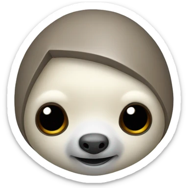 cute robotic sloth, head onl sticker