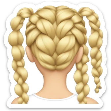 Back of blonde girls head with braid sticker