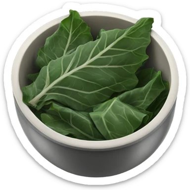 Cooked Collard greens in bowl sticker