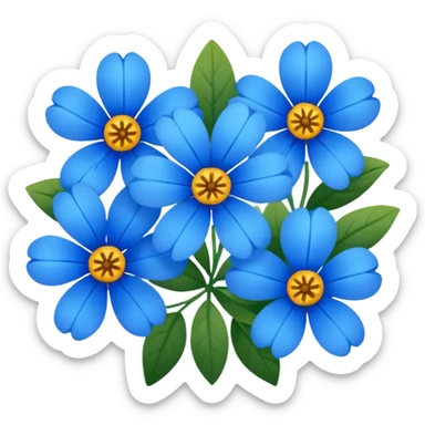 multiple blue flowers sticker