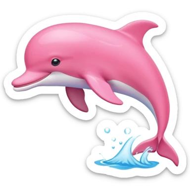 jumping pink dolphin sticker