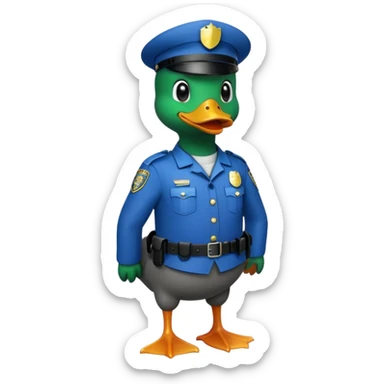 Police balck duck full body sticker