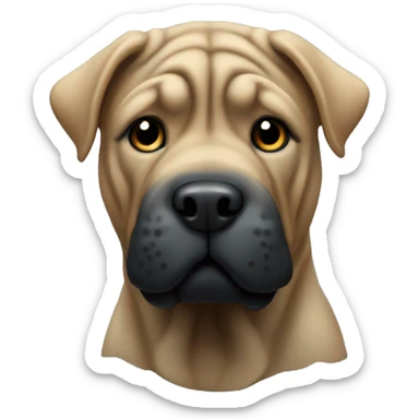 Black Shar Pei Dog sticker