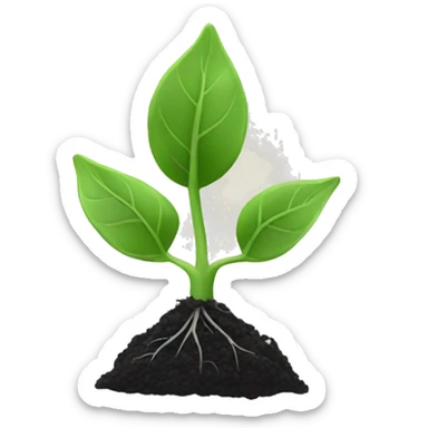 A black and white plant sprout sticker