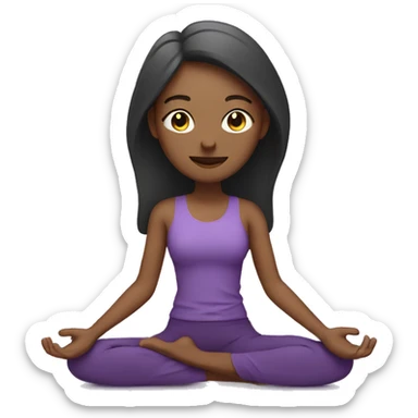 woman doing yoga in purpl sticker