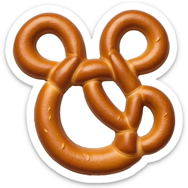 Pretzel shaped like a Mickey Mouse silhouette  sticker