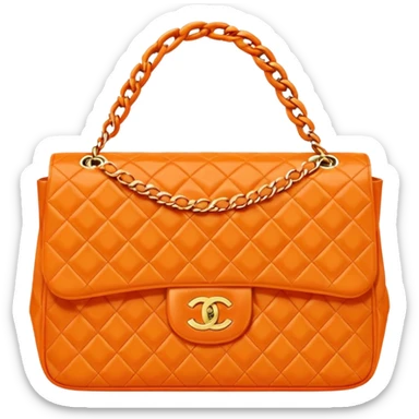 chanel bag orange color sticker