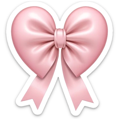 Light pink heart with a cream colour ribbon on it sticker