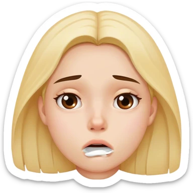 disappointed girl covering her mouth sticker