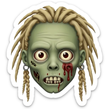 zombie with dreadlocks and a septum piercing sticker