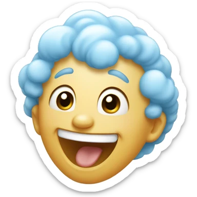 babyblue cloud laugh sticker