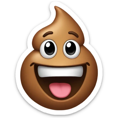 Poop happy face sticker