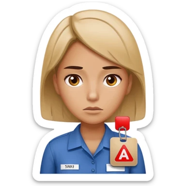 A female employee who has a minor injury that needs to report it. sticker