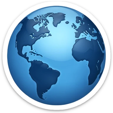Minimalistic blue globe  sticker