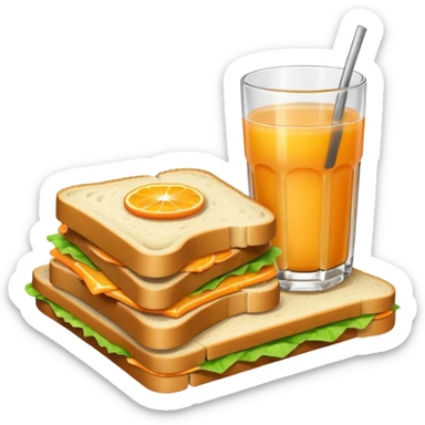 sandwiche and juice sticker