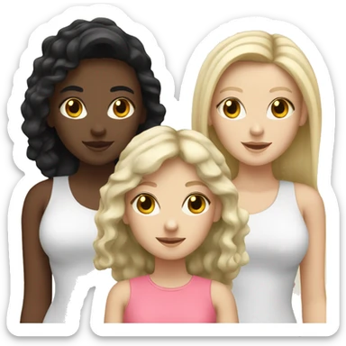 friendgroup of 4 white girls, one blonde and three black hair sticker