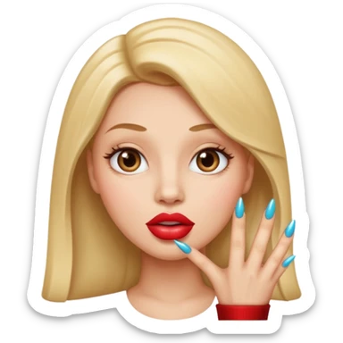 Big lips long nails bestie round head sticker