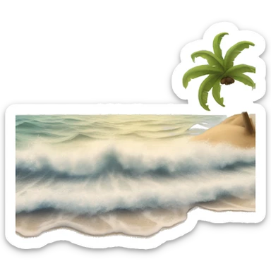 Strand von oben mit den Wellen die am Strand ankommen  sticker