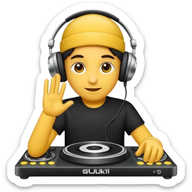 kulaklık takan bir dj sticker
