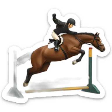 Horse jump sticker