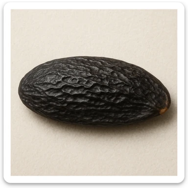 realistic illustration of a tonka bean sticker