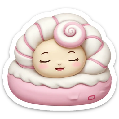 Kawaii character cinnamonroll Japanese name シナモロール sleeping, rendering  sticker