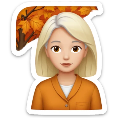 Falla adulta, no capelli bianchi e no vecchia con il pigiama sticker