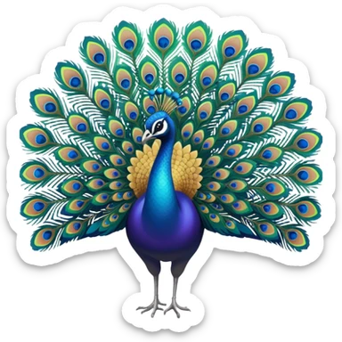 i want a peacock, multiple colors, relatively abstract, bright gradient sticker