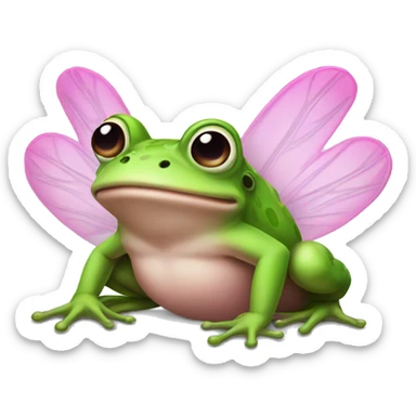 frog with pink wings sticker