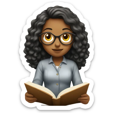 girl studying physics sticker