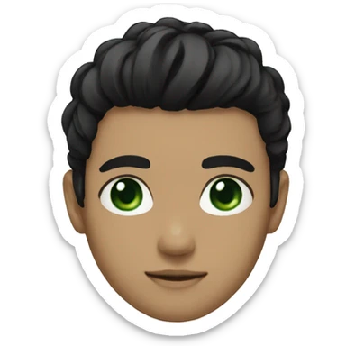 An eboy green eyes black hair  sticker