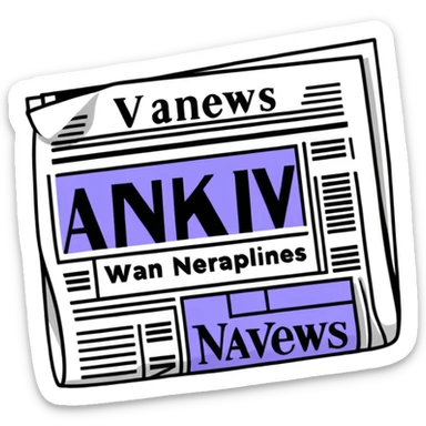 Vavinews logo with newspaper and headlines sticker