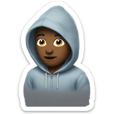 Gus wearing a hoodie sticker