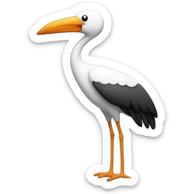 A stork that is also a beer bong. Focus on the stork, but a bong should go through it sticker