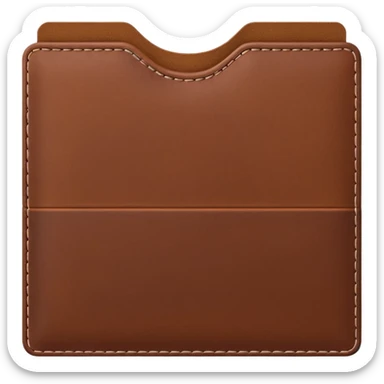 A 3D Apple-style emoji of an industrial leather material, shown as a neatly folded or rolled sheet of dark brown leather with visible texture and stitching details, giving a modern and manufactured look, clean and simple design, no background sticker