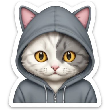 Cat wearing a hoodie  sticker