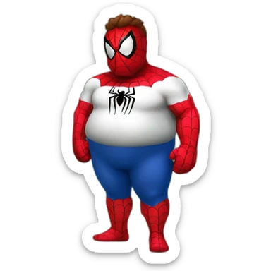 Fat-spiderman-on-an-island sticker