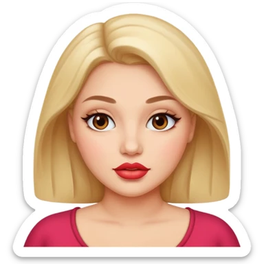 woman with plump lips, flawless skin, subtle makeup sticker