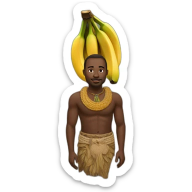 Un homme d’une tribu africaine avec une banane sticker